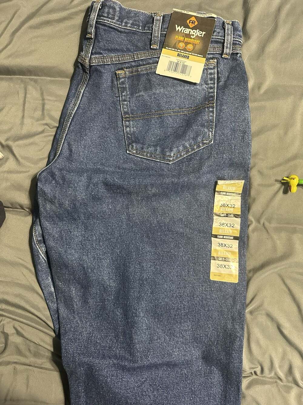 Wrangler FR Cat 2 Relaxed Fit Blue Denim Straight Leg 5-Pocket Jeans